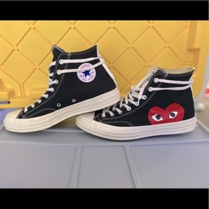 Converse x Comme Des Garcons CDG Black Red White Sneakers